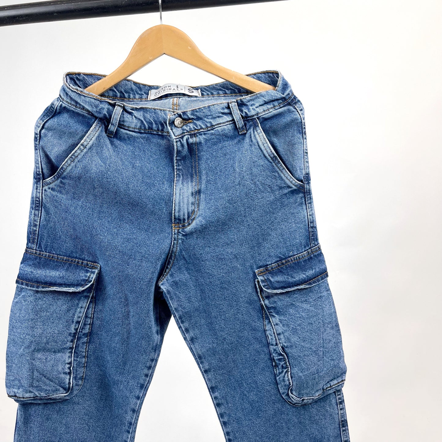 Jean cargo Baggy 6 bolsillos azul