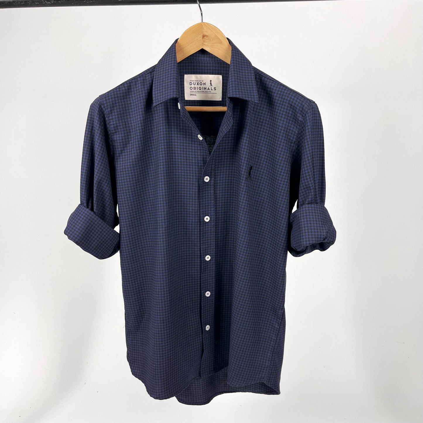 Camisa a cuadrillé color azul marino