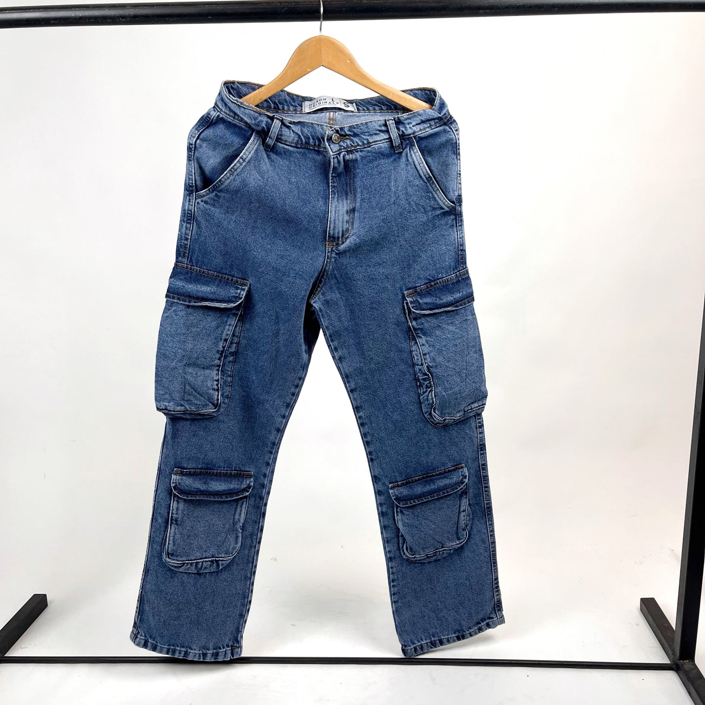 Jean cargo Baggy 6 bolsillos azul