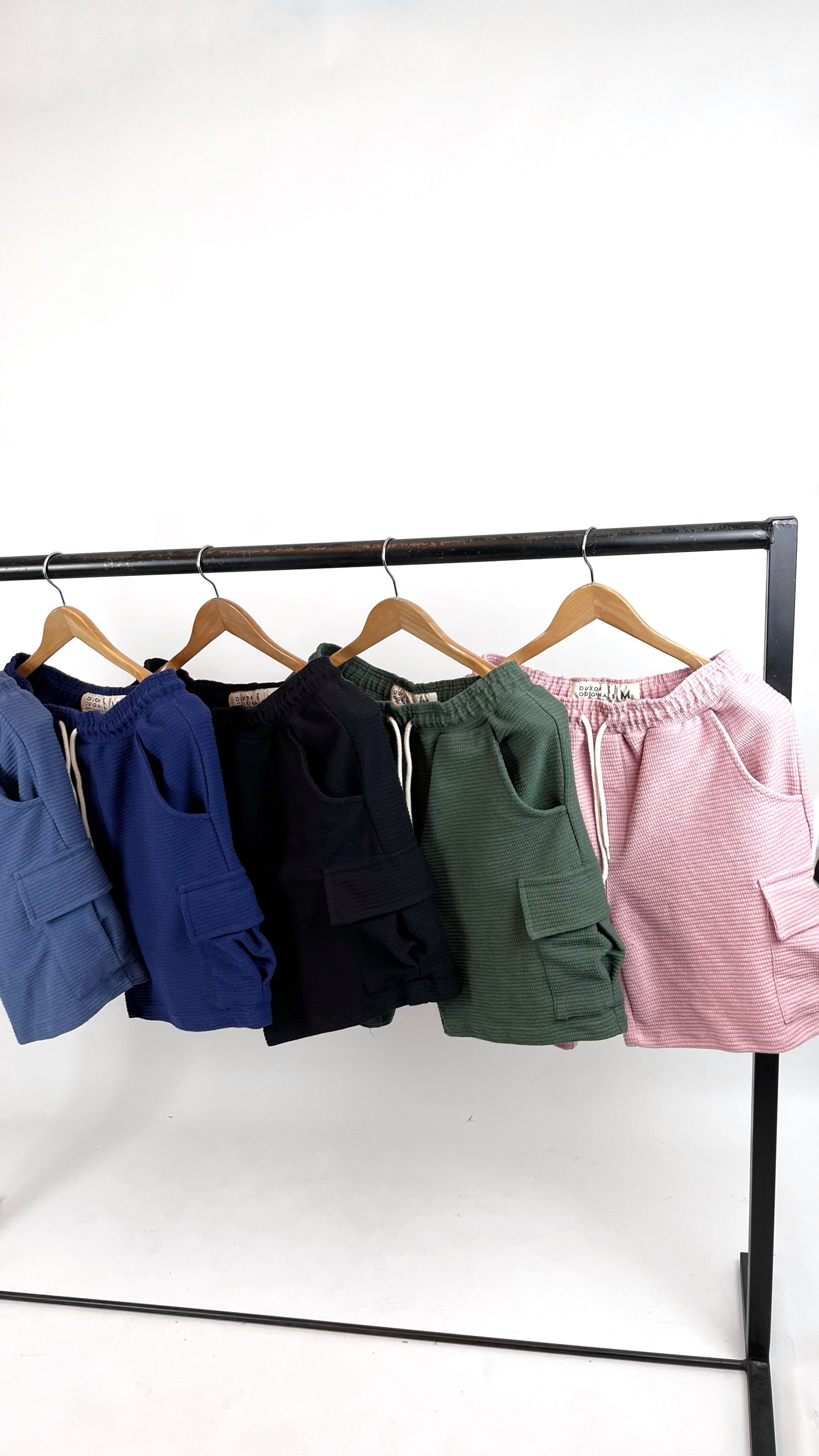 BERMUDA CARGO TELA WAFFLE Verde oscuro