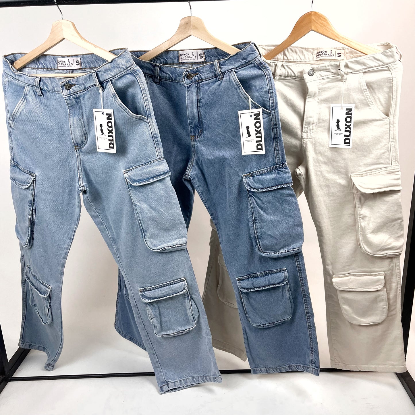 Jean cargo Baggy 6 bolsillos color jean medio