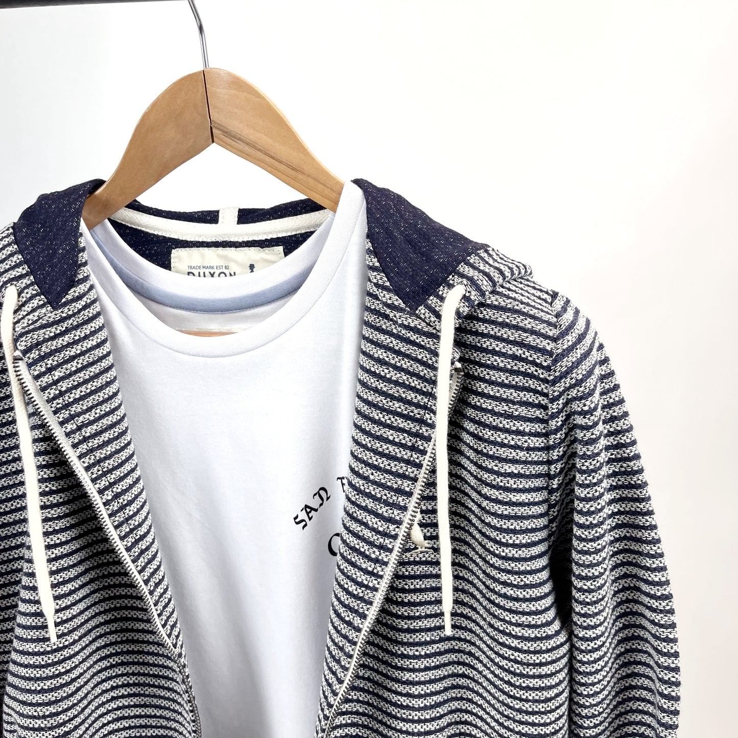 Campera Rústica a rayas Azul marino y blanco