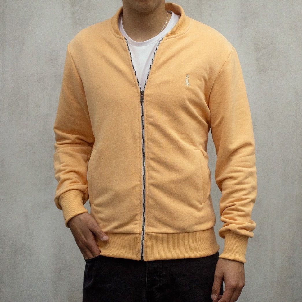 BOMBER ALGODÓN COLOR DURAZNO.
