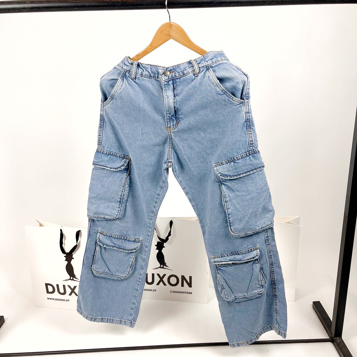 Jean cargo Baggy claro 6 bolsillos