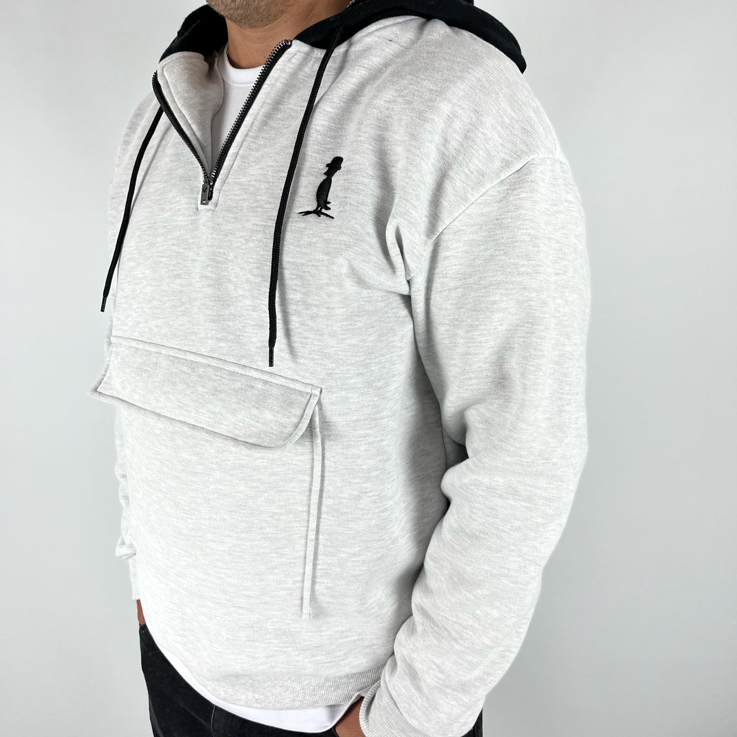 CANGURO HABANA combinación en gris melange con negro