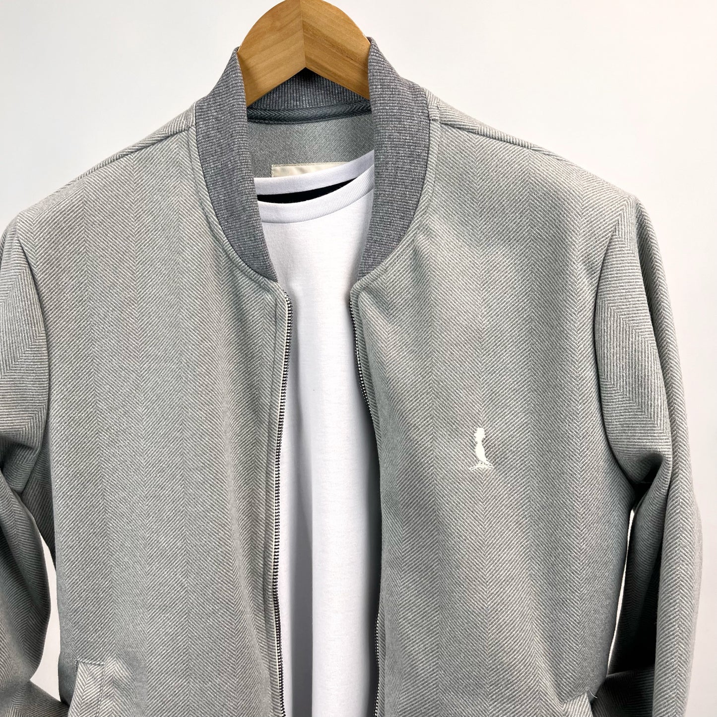 Bomber de paño color gris