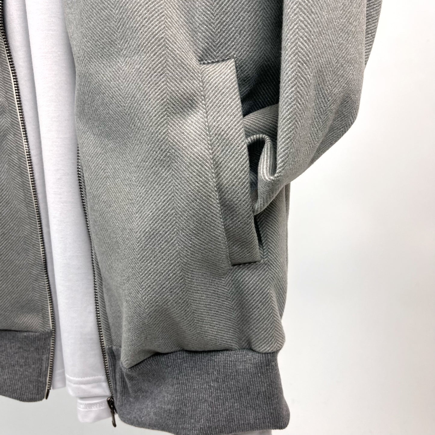 Bomber de paño color gris