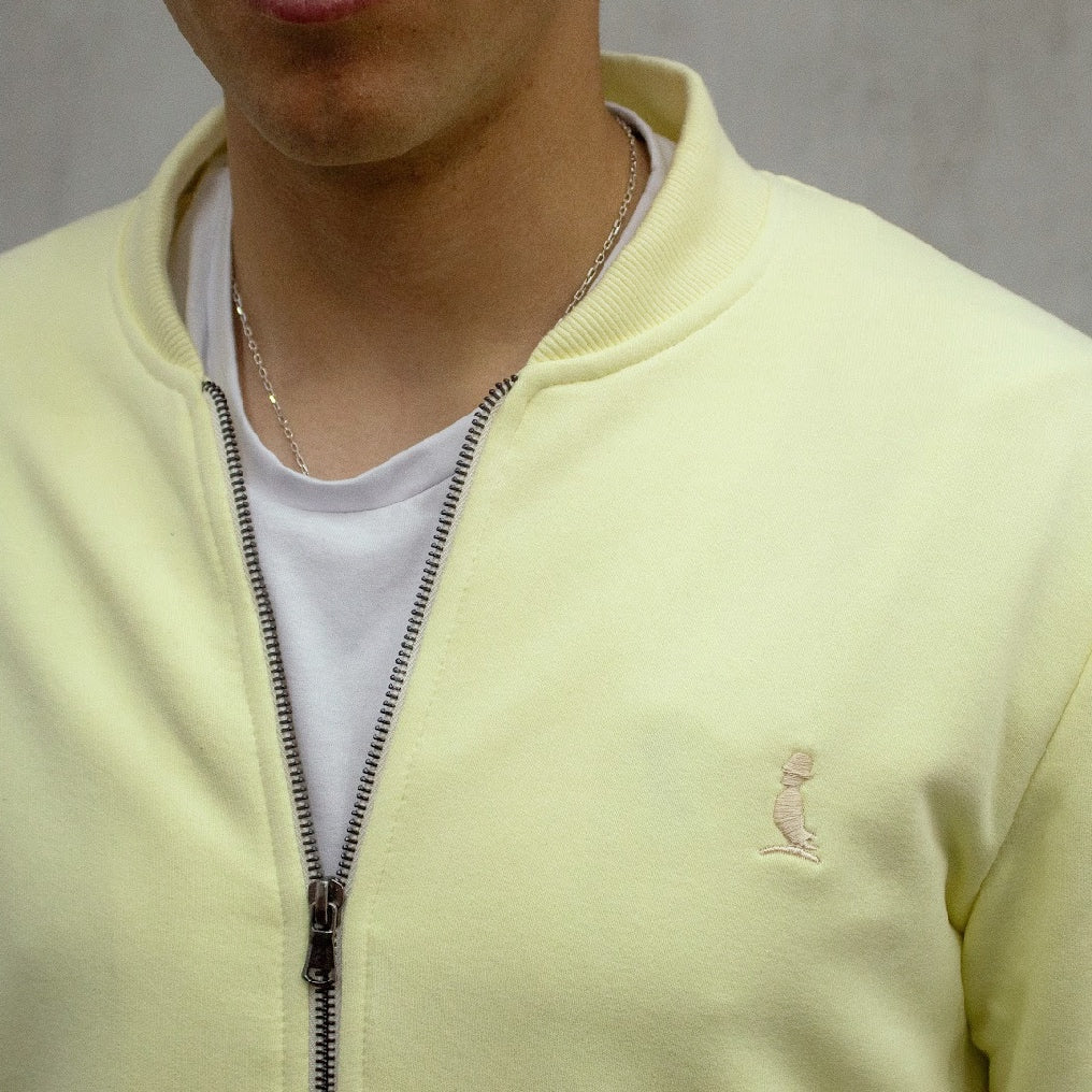 BOMBER DE ALGODON AMARILLO CLARO