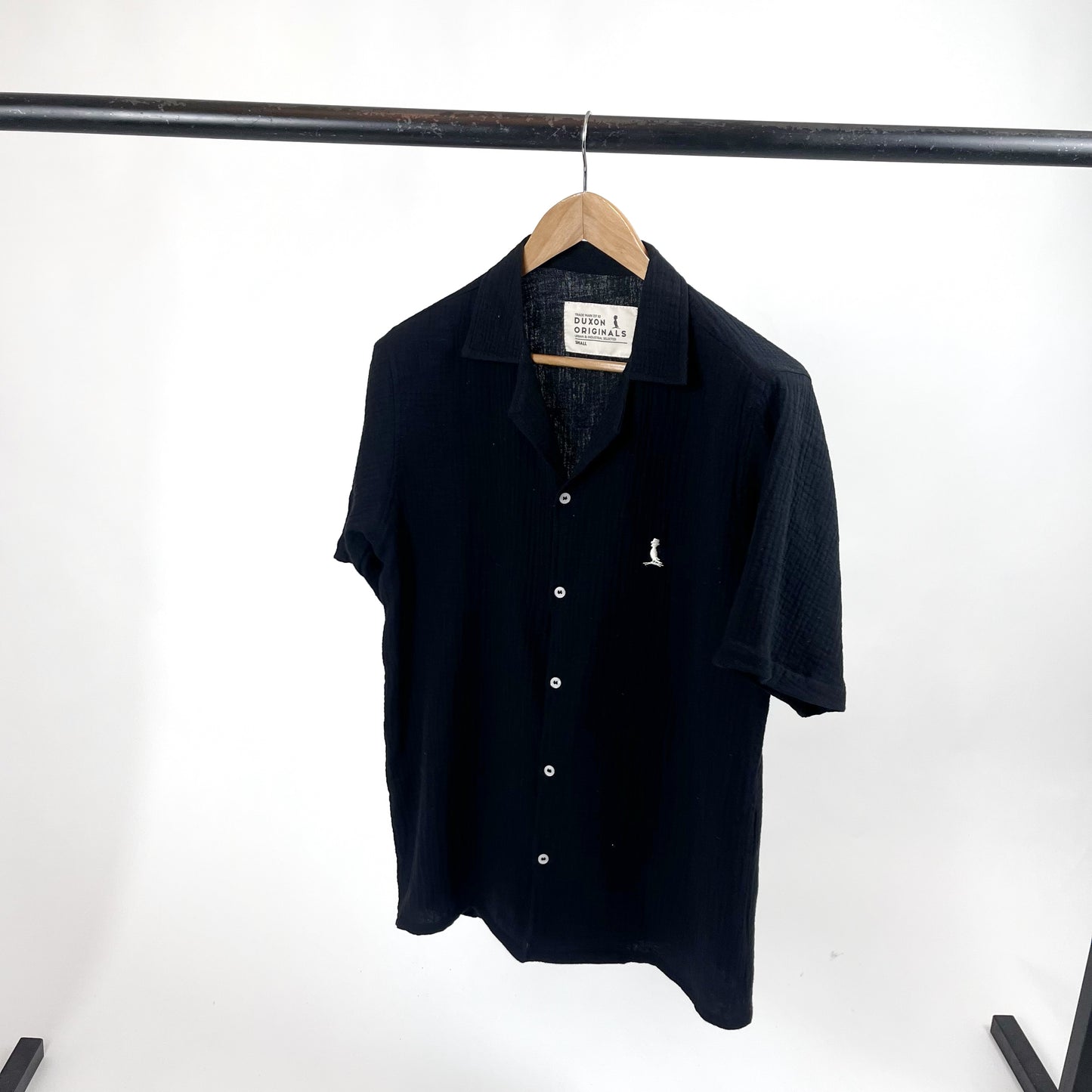 Camisa manga corta de LINO Negro