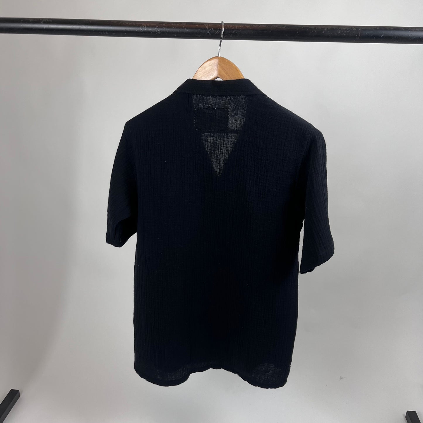 Camisa manga corta de LINO Negro