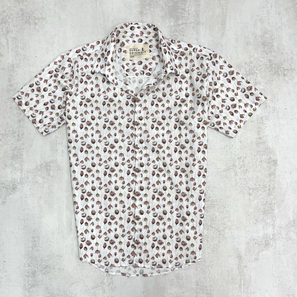 25% OFF ⚠️ CAMISA MANGA CORTA BLANCA ESTAMPADA ÚLTIMA TALLE L