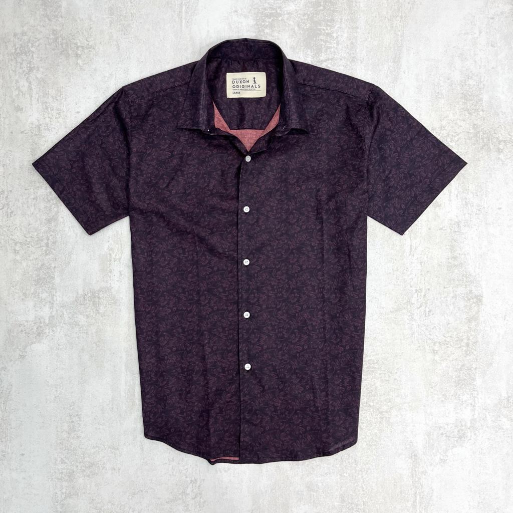 FLASH SALE 🔥🔥CAMISA MANGA CORTA BORDÓ ESTAMPADA ÚLTIMA TALLE L