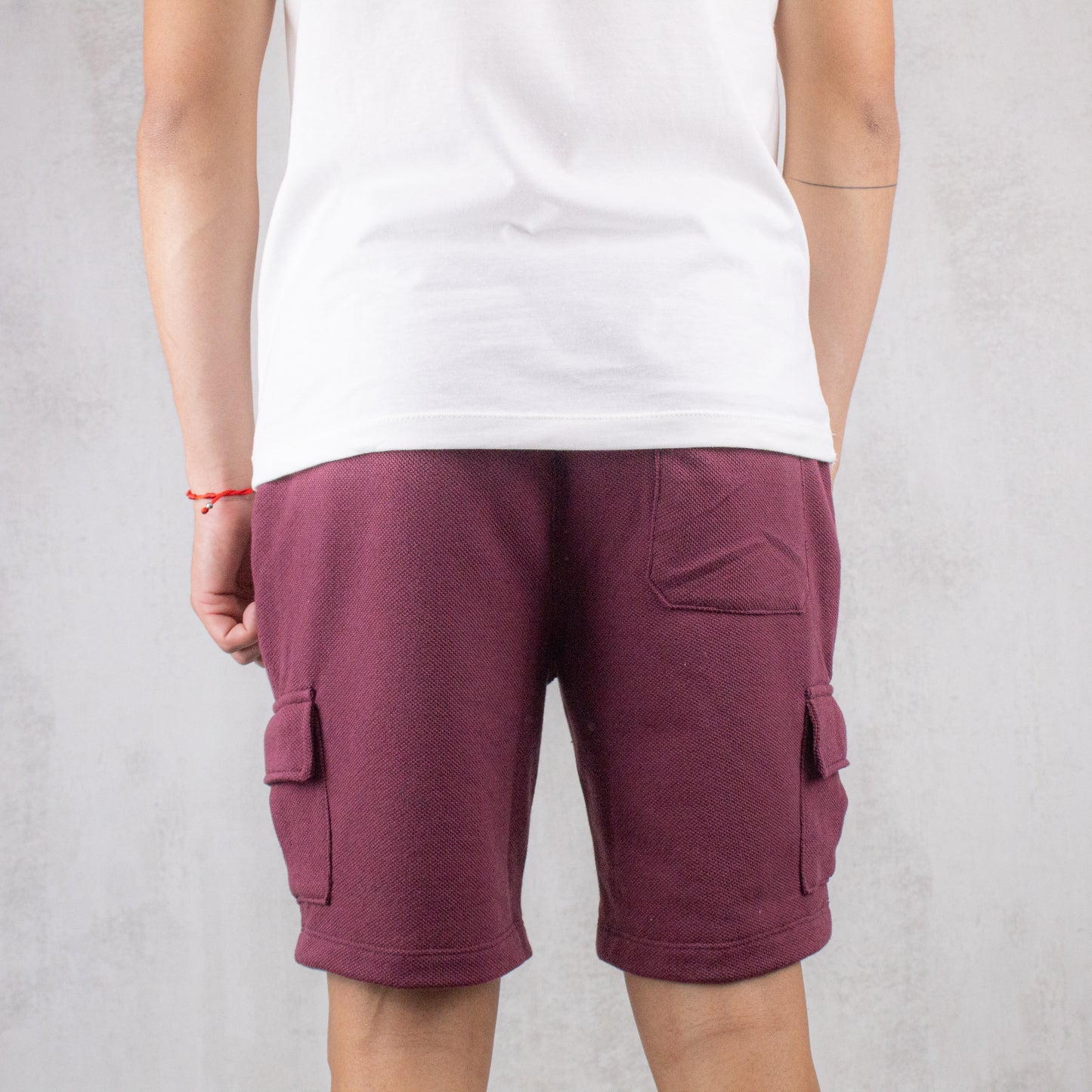 BERMUDA CARGO, ALGODON DE PUNTO COLOR BORDEAUX