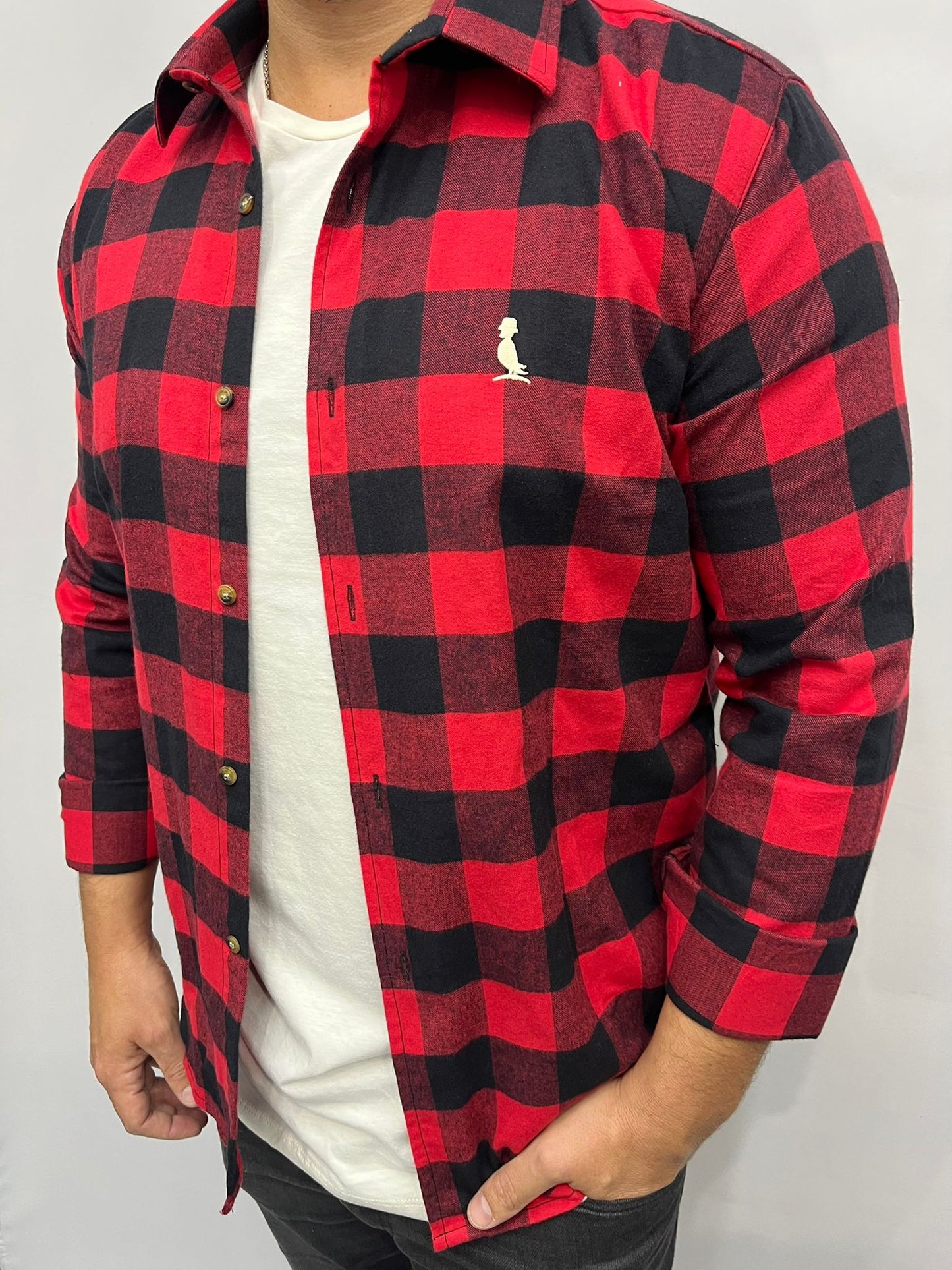 CAMISA A CUADROS ROJA Y BORDO
