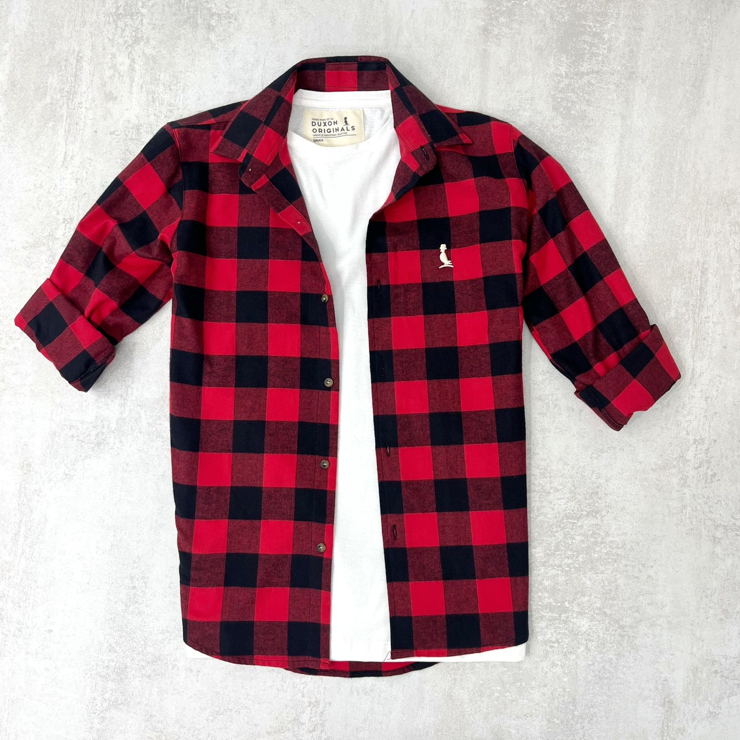 CAMISA A CUADROS ROJA Y BORDO