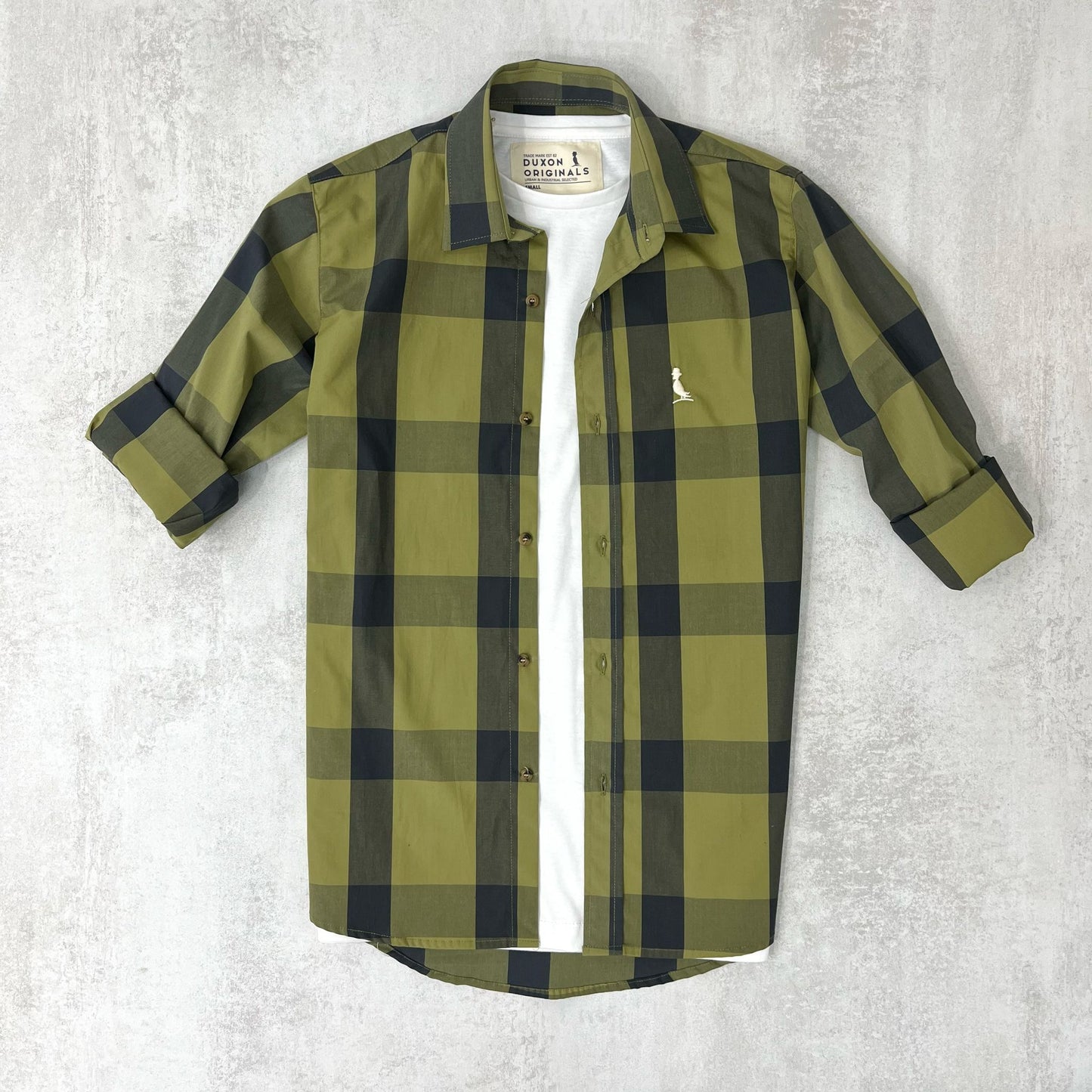 CAMISA A CUADROS VERDE OLIVA