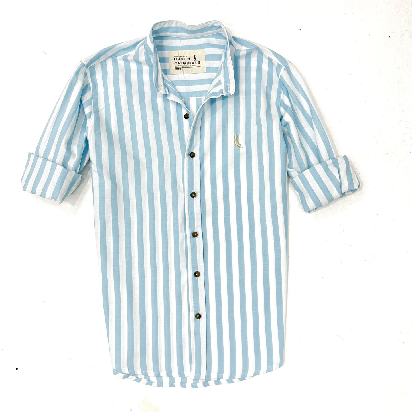 CAMISA MAO RAYADA TURQUESA