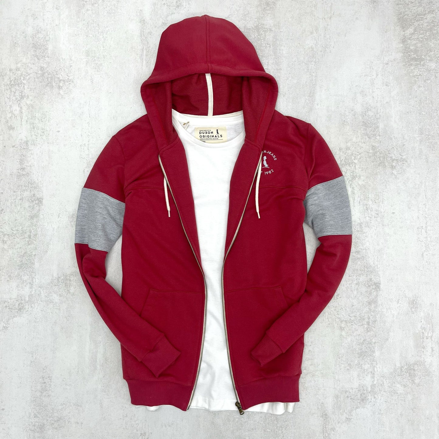 CAMPERA DUBAI ROJO Y GRIS