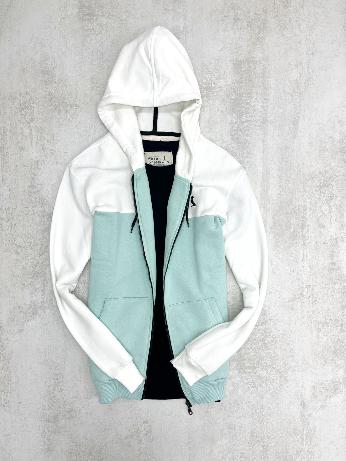 CAMPERA ALASKA BLANCO Y TURQUESA