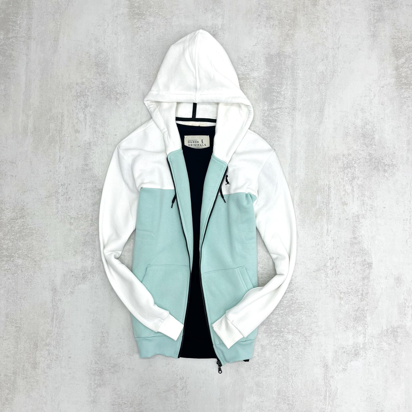 CAMPERA ALASKA BLANCO Y TURQUESA