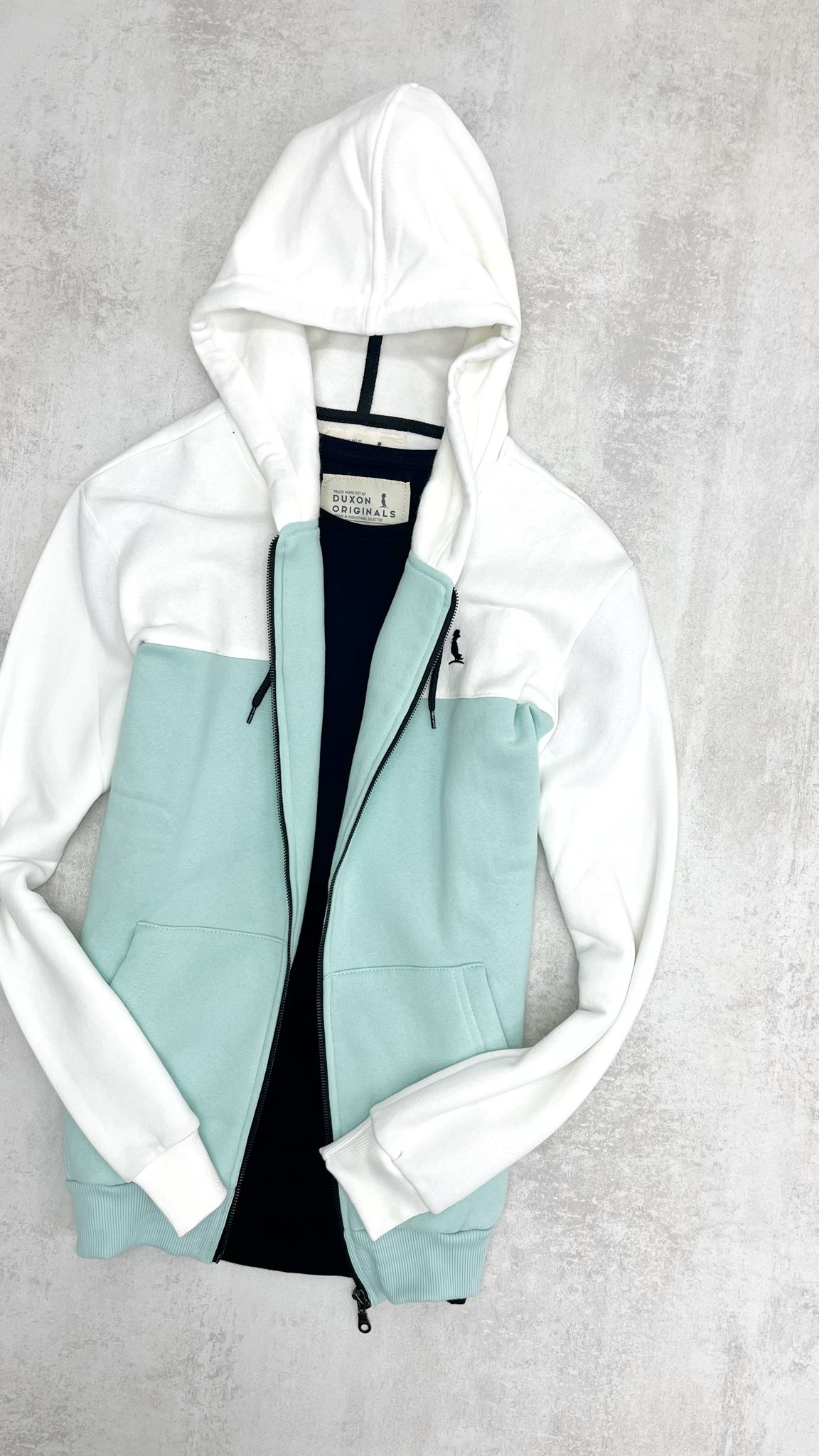 CAMPERA ALASKA BLANCO Y TURQUESA