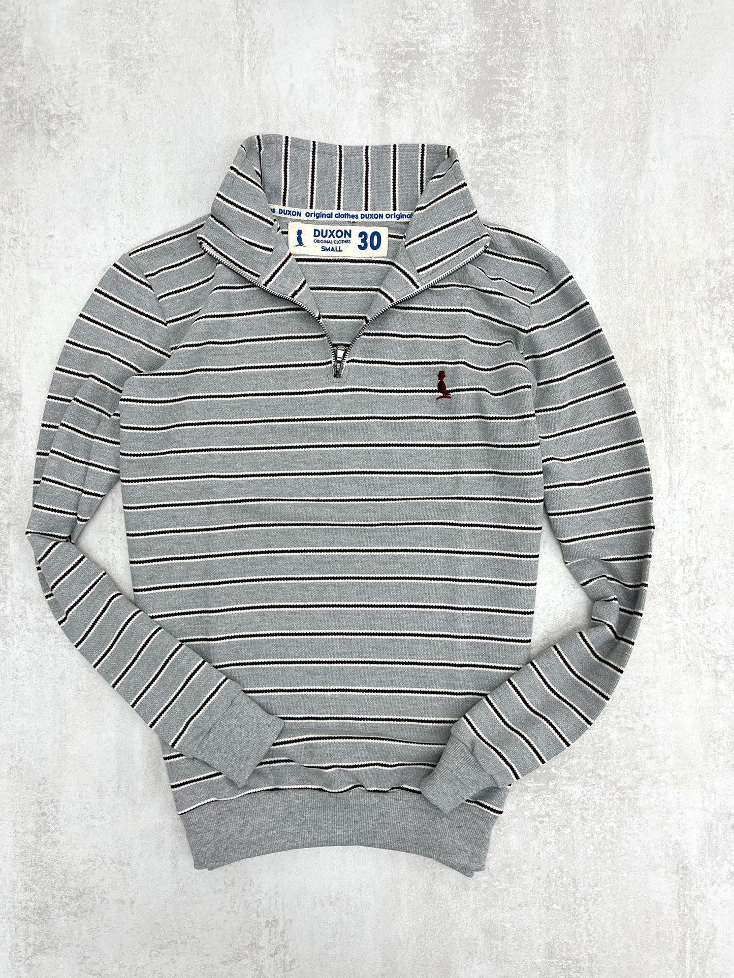 🔥MEGA SALE EN DISCONTINUADOS🔥 BUZO MEDIO CIERRE A RAYAS GRIS Y MARINO