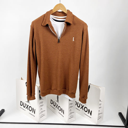 SWEATER POLO color ladrillo.