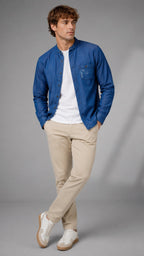 CAMISA DE JEAN CUELLO MAO