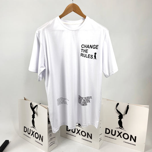 Remera doble estampa “CHANGE THE RULES” color blanco