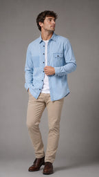 CAMISA DE JEAN CUELLO ITALIANO