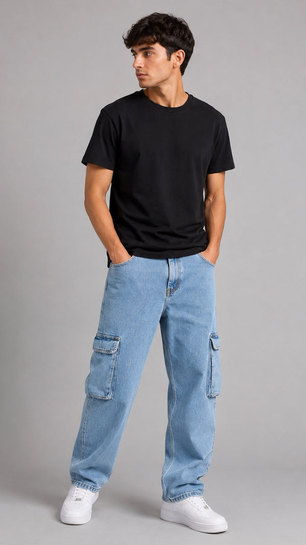 Denim Cargo Dos Bolsillos