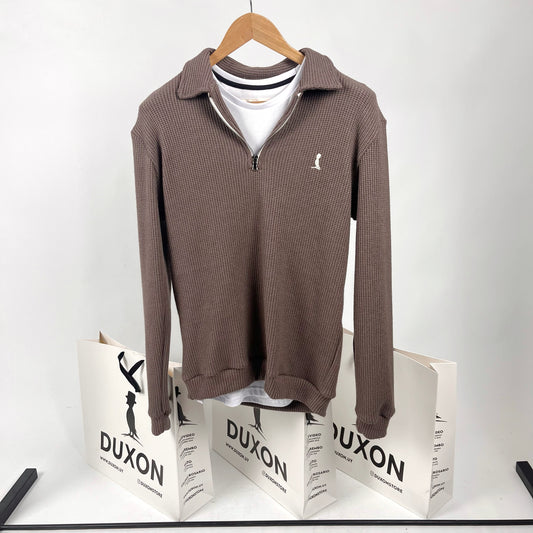 SWEATER POLO color habano