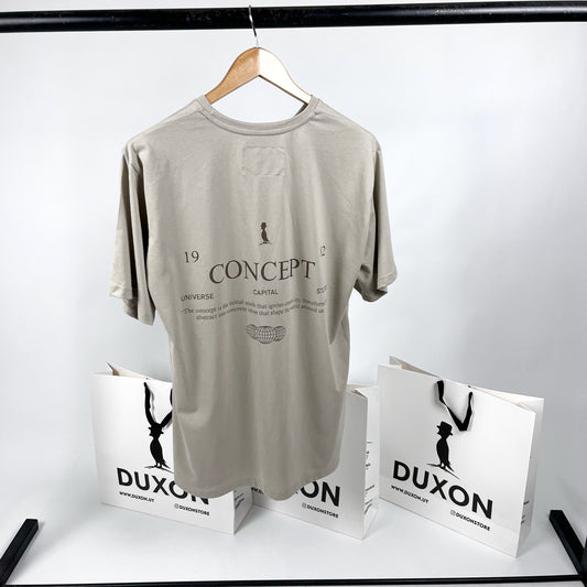 Remera doble estampa “Concept” color beige