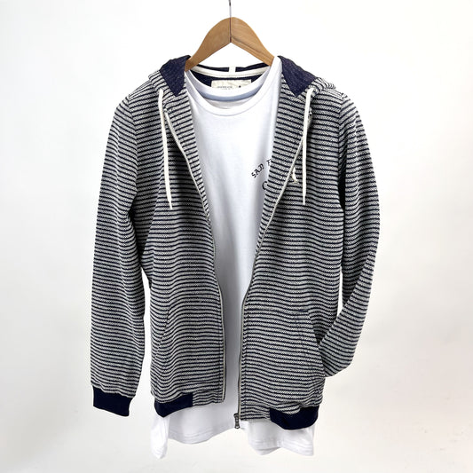 Campera Rústica a rayas Azul marino y blanco