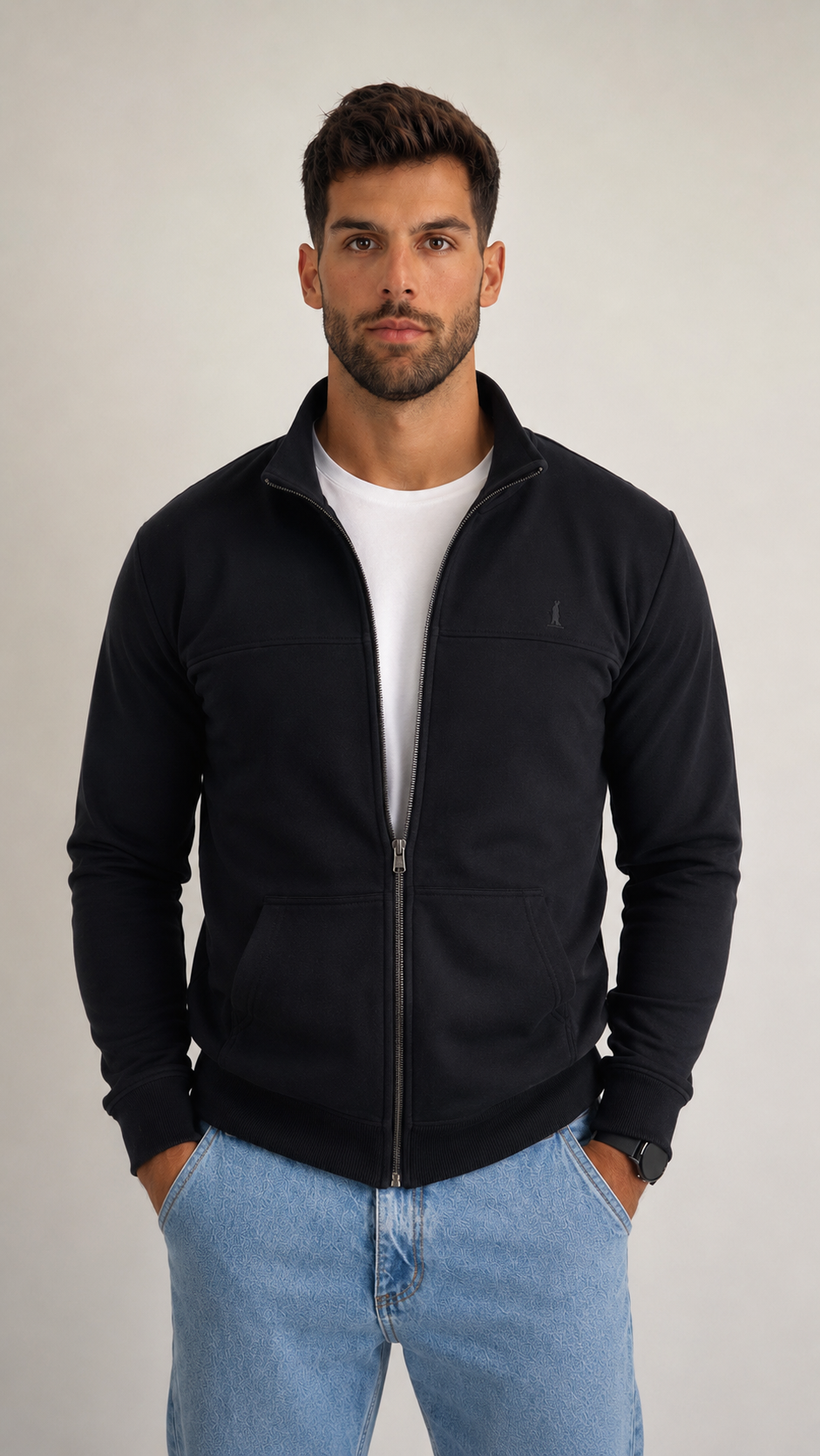 Campera BOSTON con corte color Negro