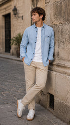 CAMISA DE JEAN CUELLO ITALIANO