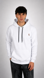 HOODIE WITHE, BLACK LOGO