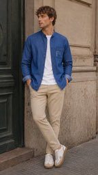 CAMISA DE JEAN CUELLO MAO