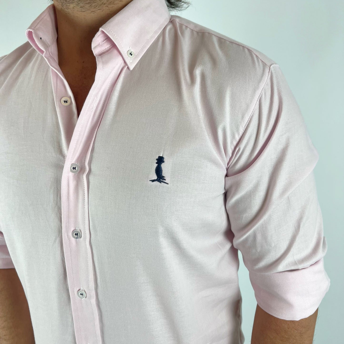 CAMISA CUELLO ITALIANO ROSADO CLARO