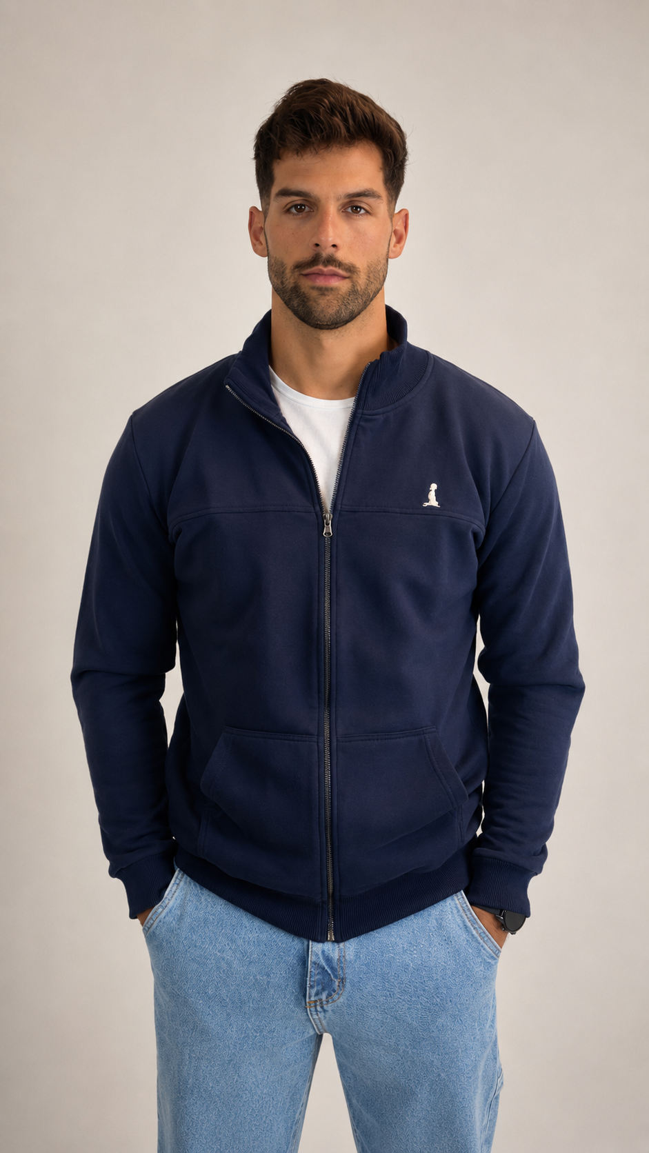 Campera BOSTON con corte azul marino