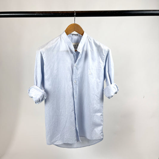 Camisa Mao algodón color celeste