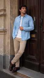 CAMISA DE JEAN CUELLO ITALIANO