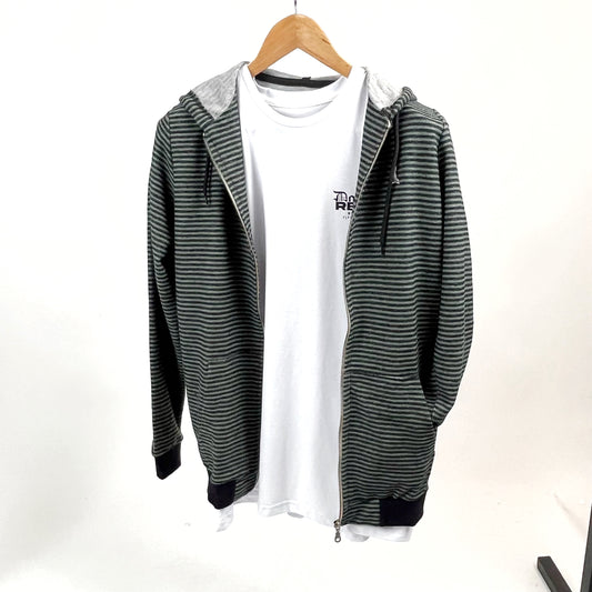 Campera a raya verde inglés con gris