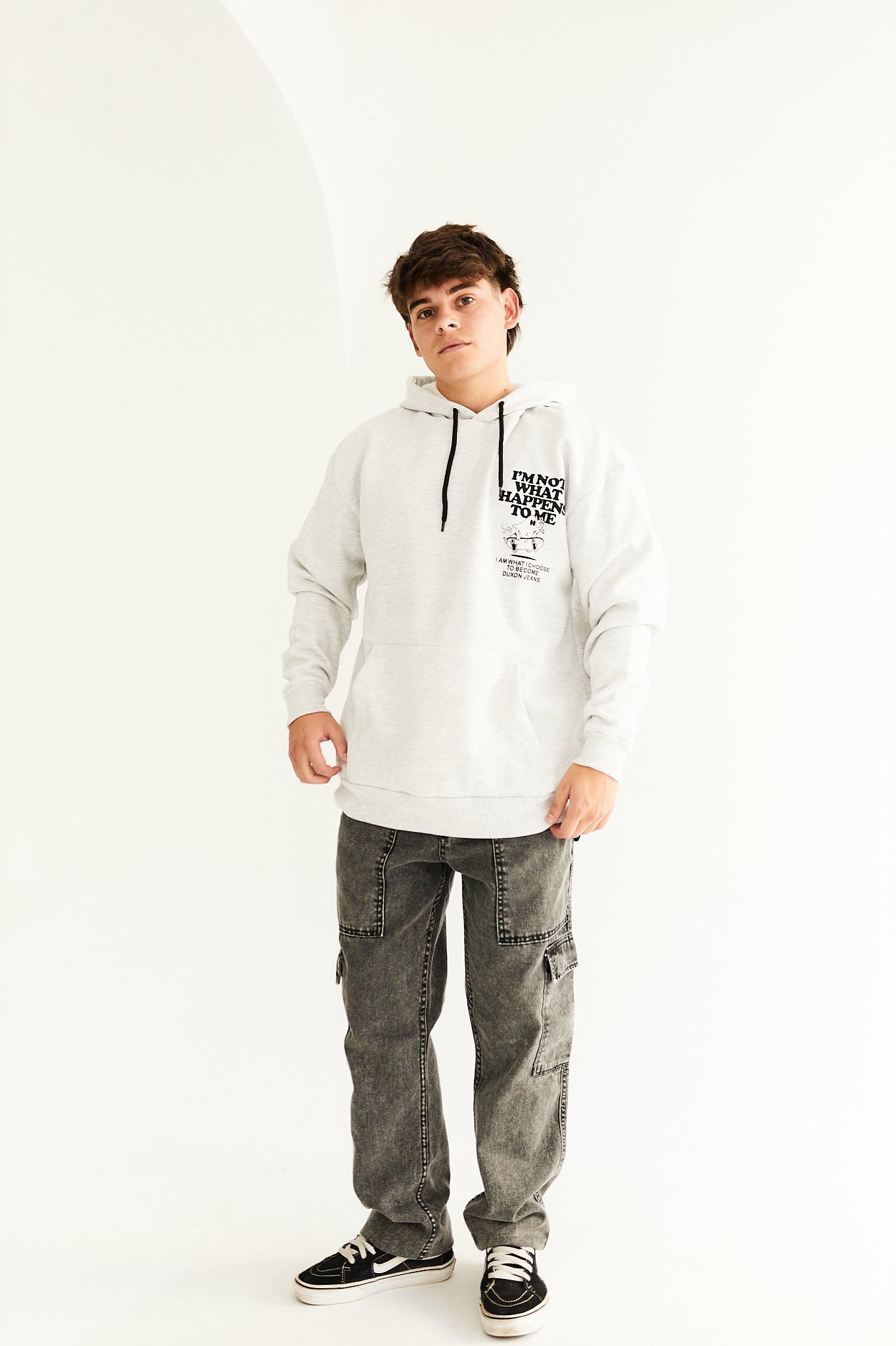 20% OFF🔥 CANGURO OVERSIZE DOBLE ESTAMPA “GHOST” COLOR GRIS CLARO MELANGE