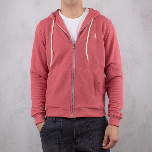 CAMPERA "DANKO" CON CAPUCHA COLOR ROJO.