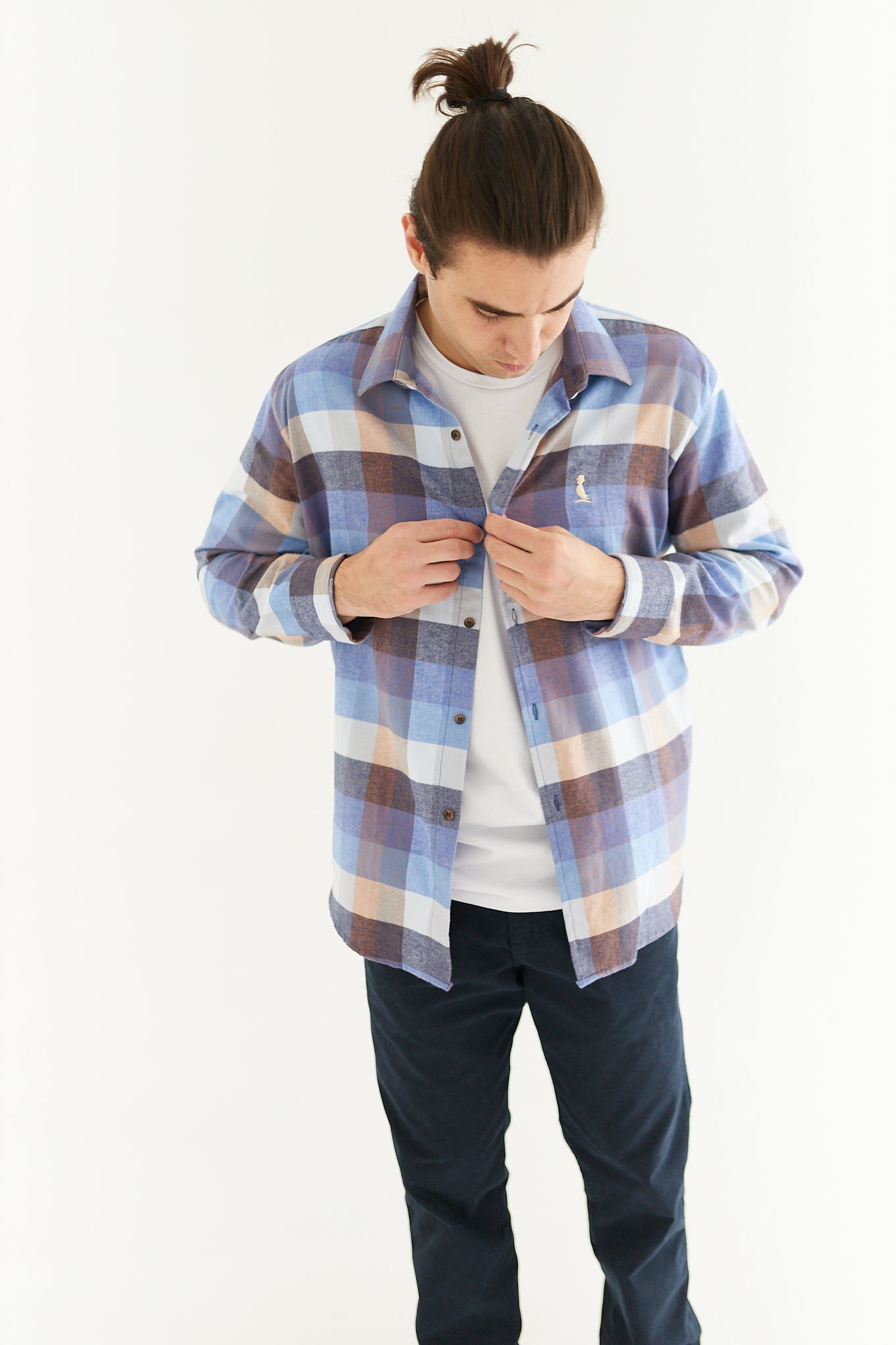 CAMISA LEÑADORA TONOS AZUL
