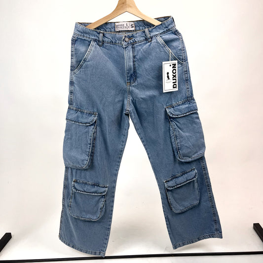 Jean cargo Baggy 6 bolsillos color jean medio