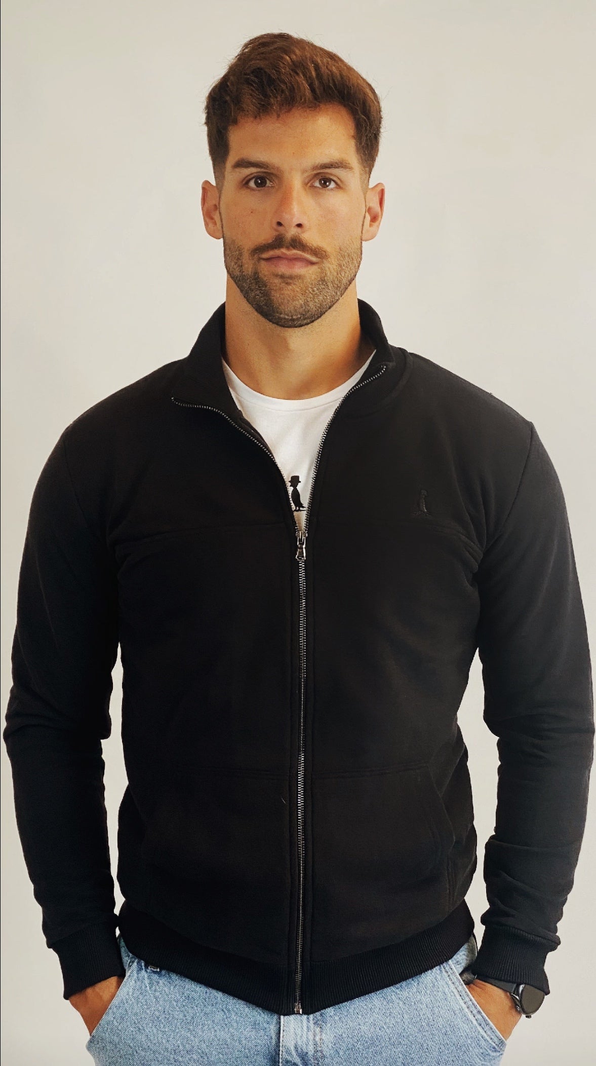 Campera BOSTON con corte color Negro