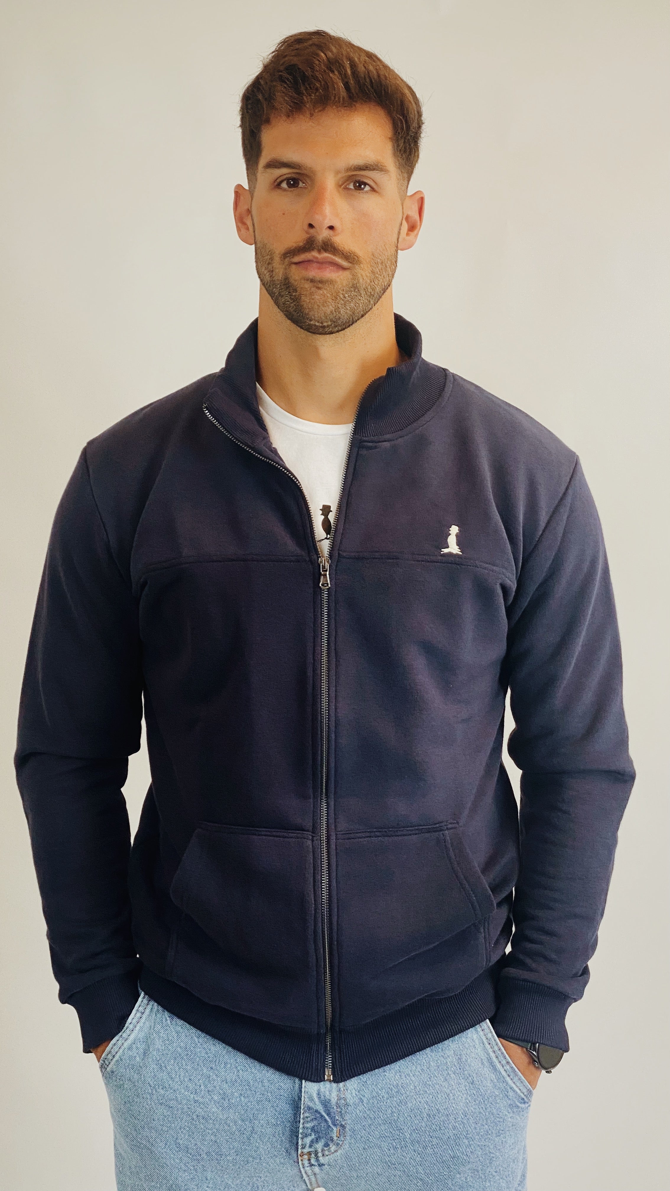 Campera BOSTON con corte azul marino