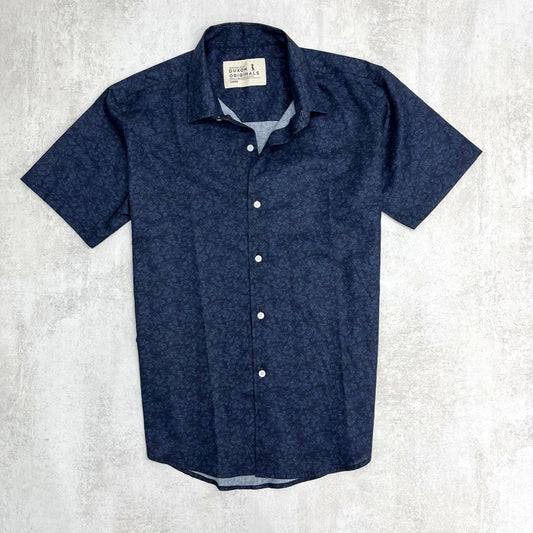 FLASH SALE 🔥🔥CAMISA MANGA CORTA AZUL ESTAMPADA ÚLTIMA TALLE L